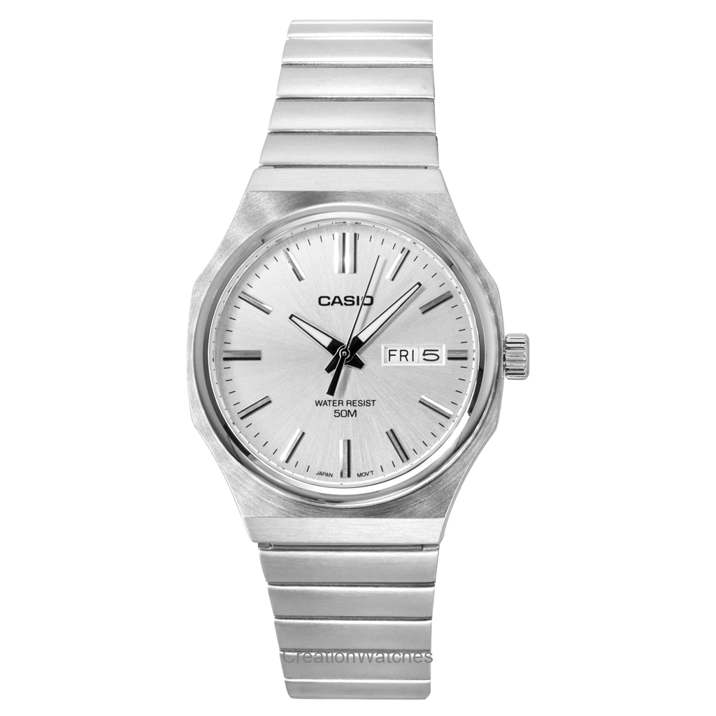 Casio Standard アナログ ステンレススチール Silver Dial クォーツ MTP-E735D-7AV メンズ腕時計