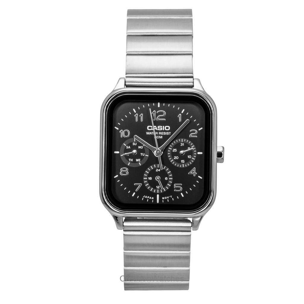 Casio Standard アナログ ステンレススチール 黒文字盤 クォーツ MTP-M306D-1AV メンズ腕時計