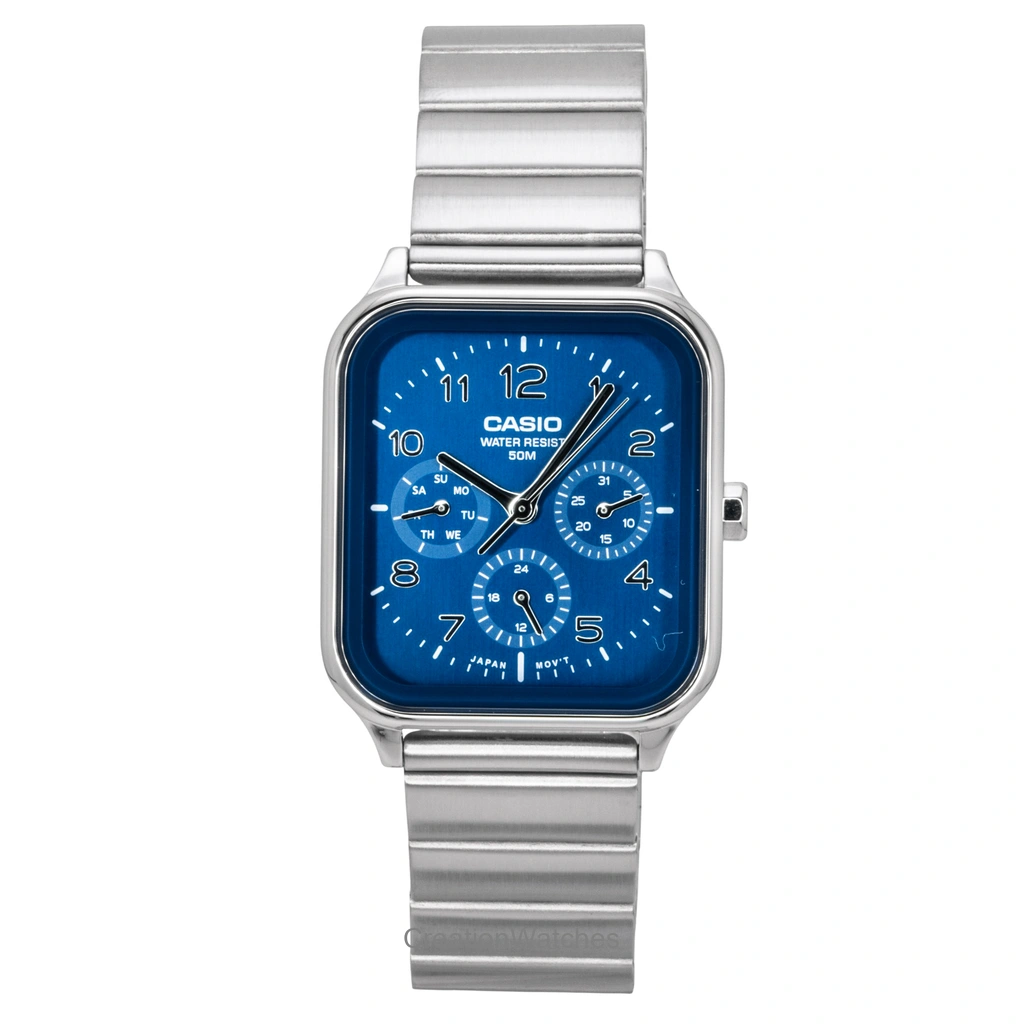 Casio Standard アナログ ステンレススチール 青文字盤 クォーツ MTP-M306D-2AV メンズ腕時計
