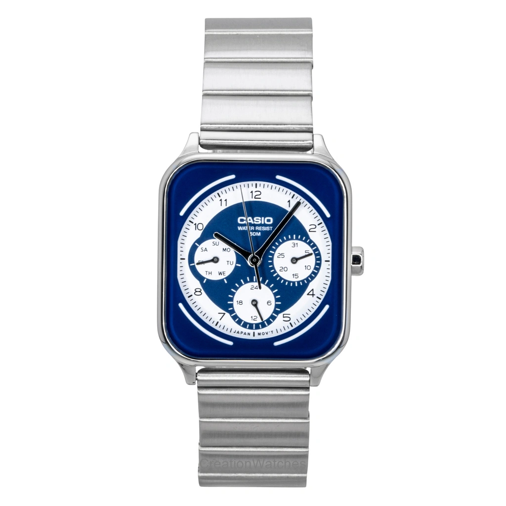 Casio Standard アナログ ステンレススチール Blue And 白文字盤 クォーツ MTP-M307D-2BV メンズ腕時計