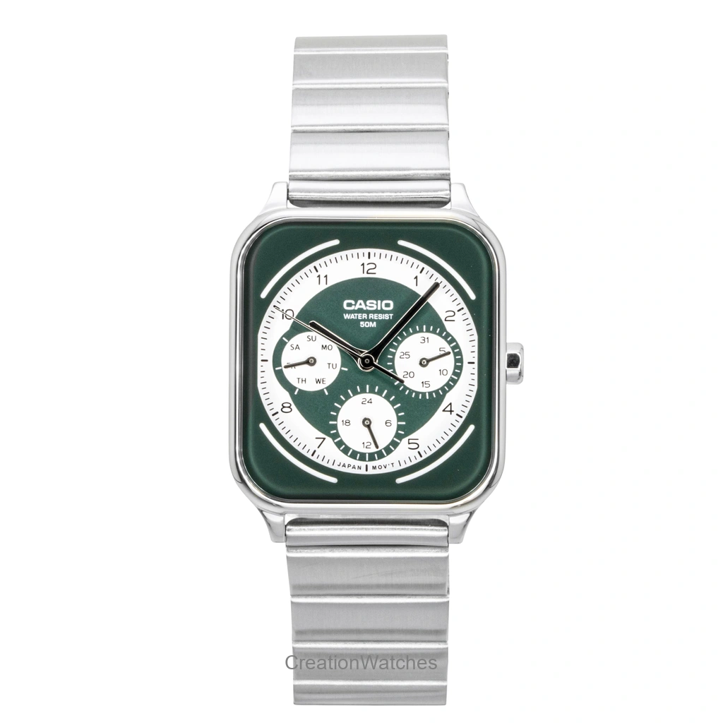 Casio Standard アナログ ステンレススチール Green And 白文字盤 クォーツ MTP-M307D-3BV メンズ腕時計