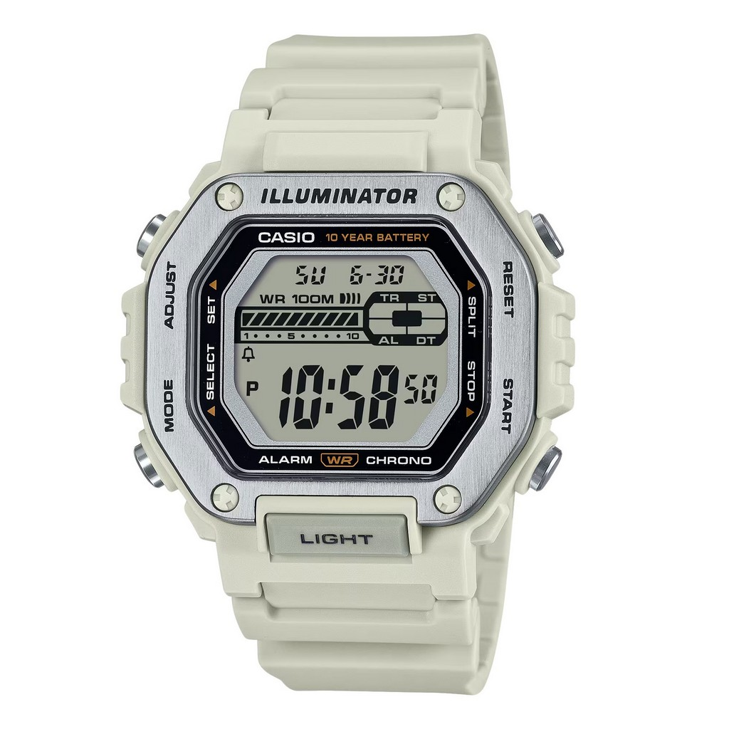 Casio Standard デジタル White 樹脂ベルト クォーツ MWD-110H-8AV 100m防水 メンズ腕時計
