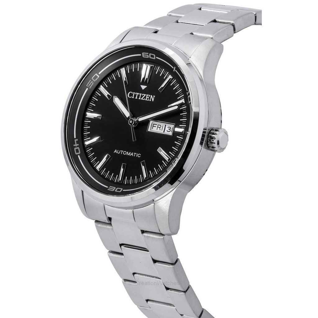 Watch Stainless Steel Black Dial Men\'s 100M NH8400-87E Automatic Citizen