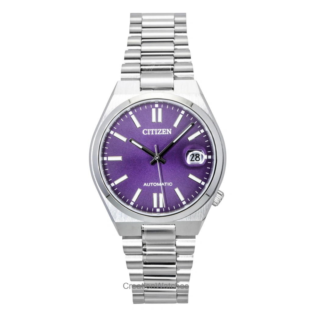 Citizen Tsuyosa ステンレススチール Sunray Purple Dial 自動巻き NJ0200-50W メンズ腕時計