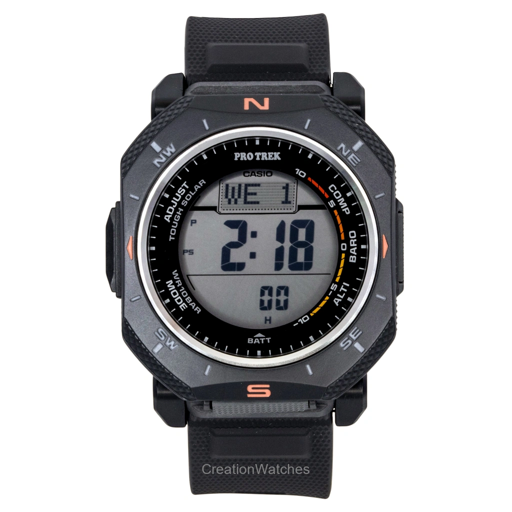 Casio PRO TREK デジタル Black バイオベース 樹脂ベルト ソーラー PRG-69-1 100m防水 メンズ腕時計