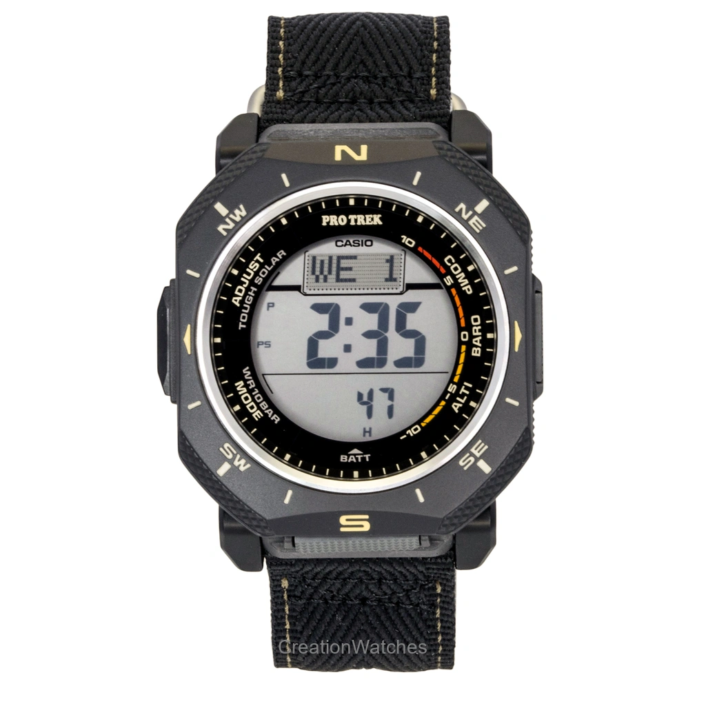 Casio PRO TREK デジタル Fabric Strap ソーラー PRG-69B-1 100m防水 メンズ腕時計