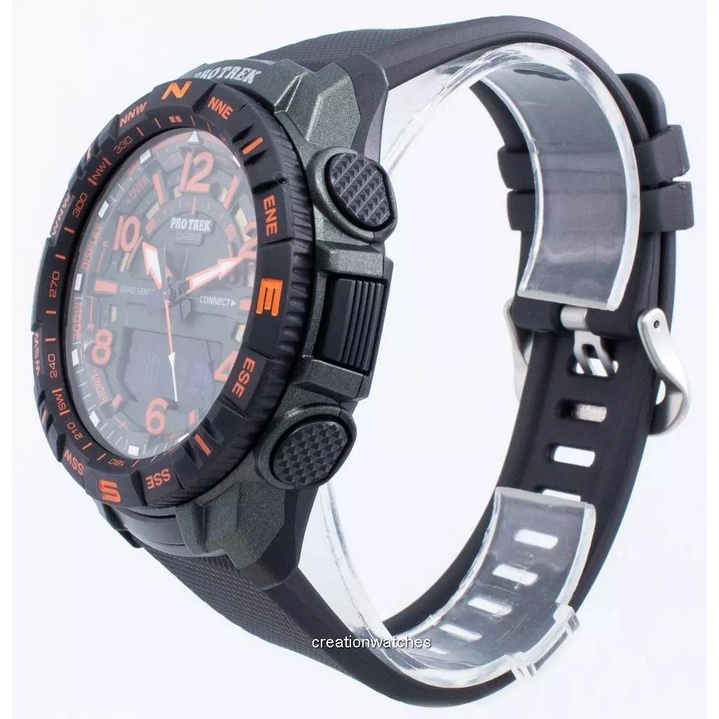 Casio Protrek PRT-B50-4 - Reloj de enlace para hombre, con sensor  cuádruple, color negro y naranja, Negro Naranja, Digital