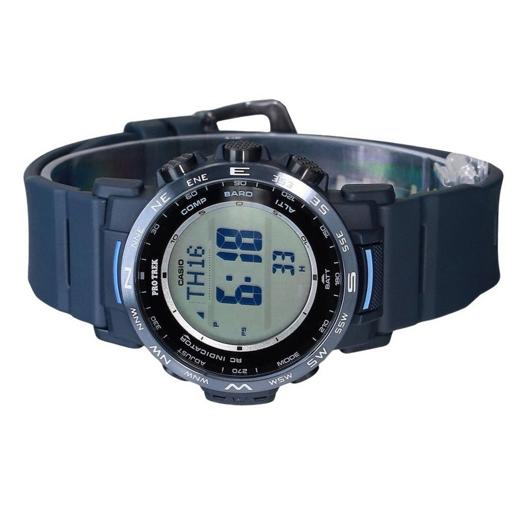 Casio ProTrek Climber Line Digital Blau Biobasiertes Harz Robuste Solar PRW 35Y 2 100M Herrenuhr