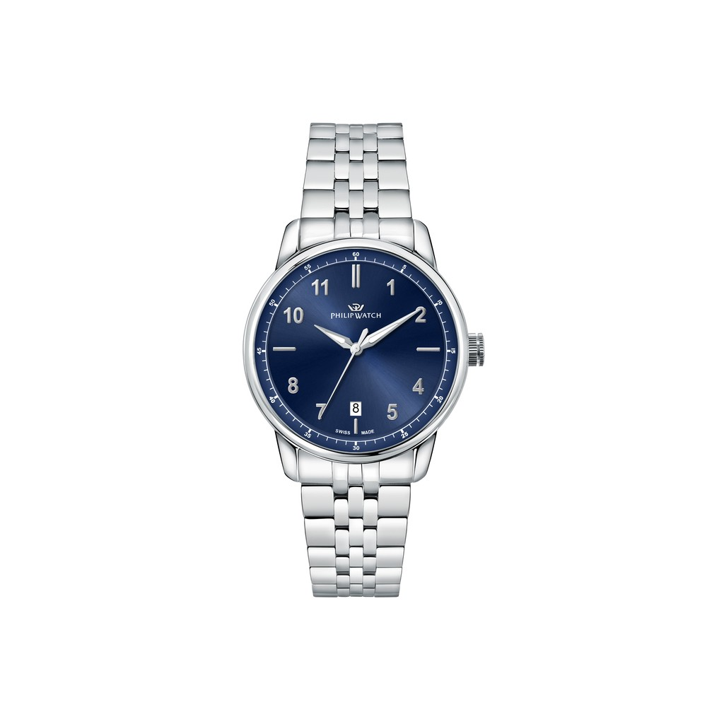 Philip Watch Swiss Made Anniversary Stainless Steel Blue Dial Quartz R8253150010 100M Men's Watch