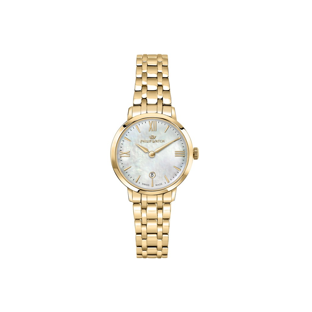 Philip Watch Swiss Made Audrey Gold Tone Stainless Steel Mother Of Pearl Dial Quartz R8253150511 Women's Watch