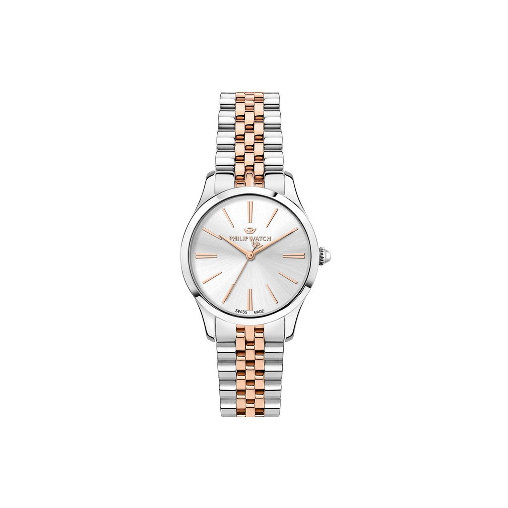 Philip Watch Swiss Made Grace Two Tone Stainless Steel White Dial Quartz R8253208515 100M Women's Watch