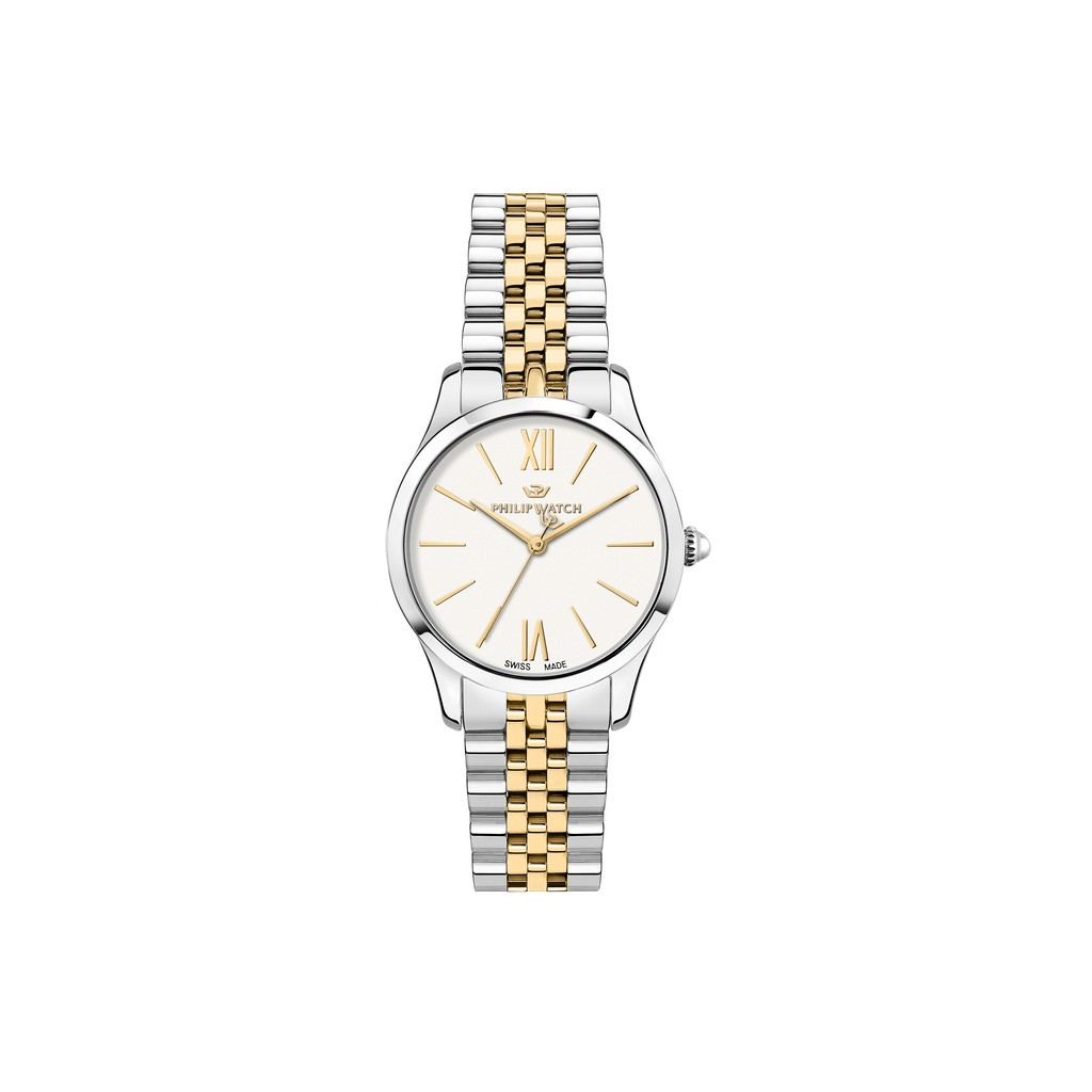 Philip Watch Swiss Made Grace Two Tone Stainless Steel White Dial Quartz R8253208516 100M Women's Watch