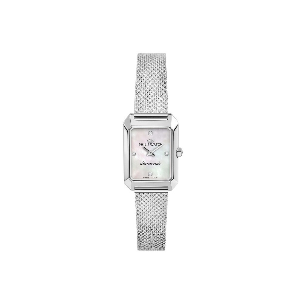 Philip Watch Swiss Made Newport Stainless Steel White Sunray Dial Quartz R8253213501 Women's Watch