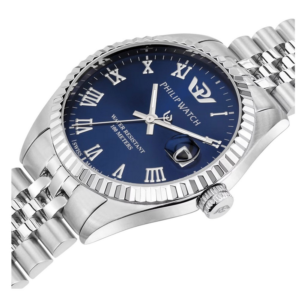 Philip Watch Swiss Made Caribe Urban Stainless Steel Blue Sunray Dial Quartz R8253597585 100M Women's Watch