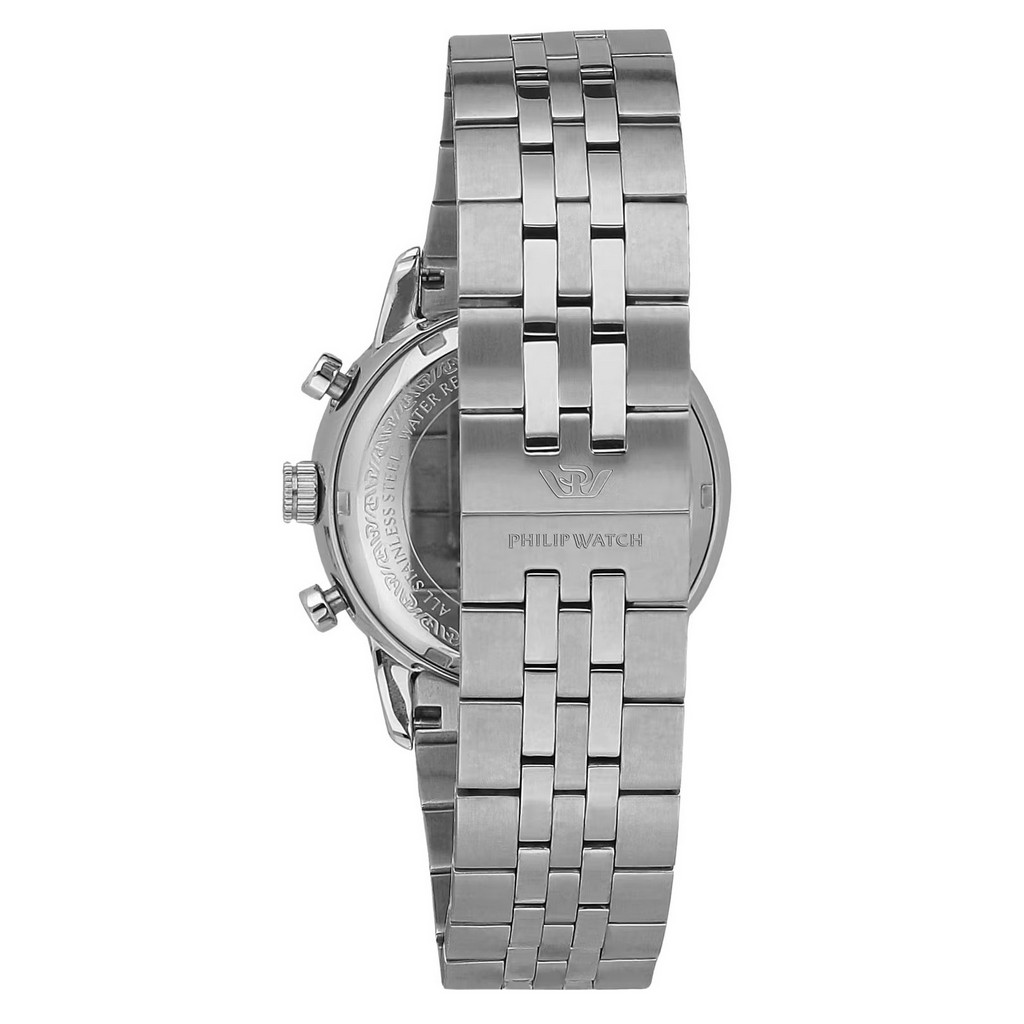 Philip Watch Swiss Made Anniversary Chronograph Stainless Steel Black Dial Quartz R8273650002 100M Men's Watch
