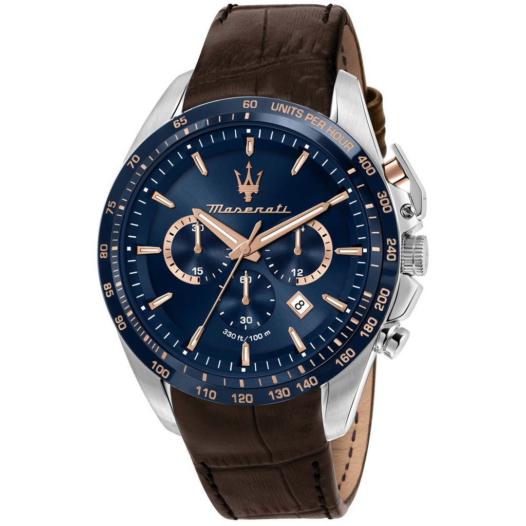 Maserati Traguardo Limited Edition Watch Men\'s Blue 100M R8871612037 Chronograph Quartz Dial