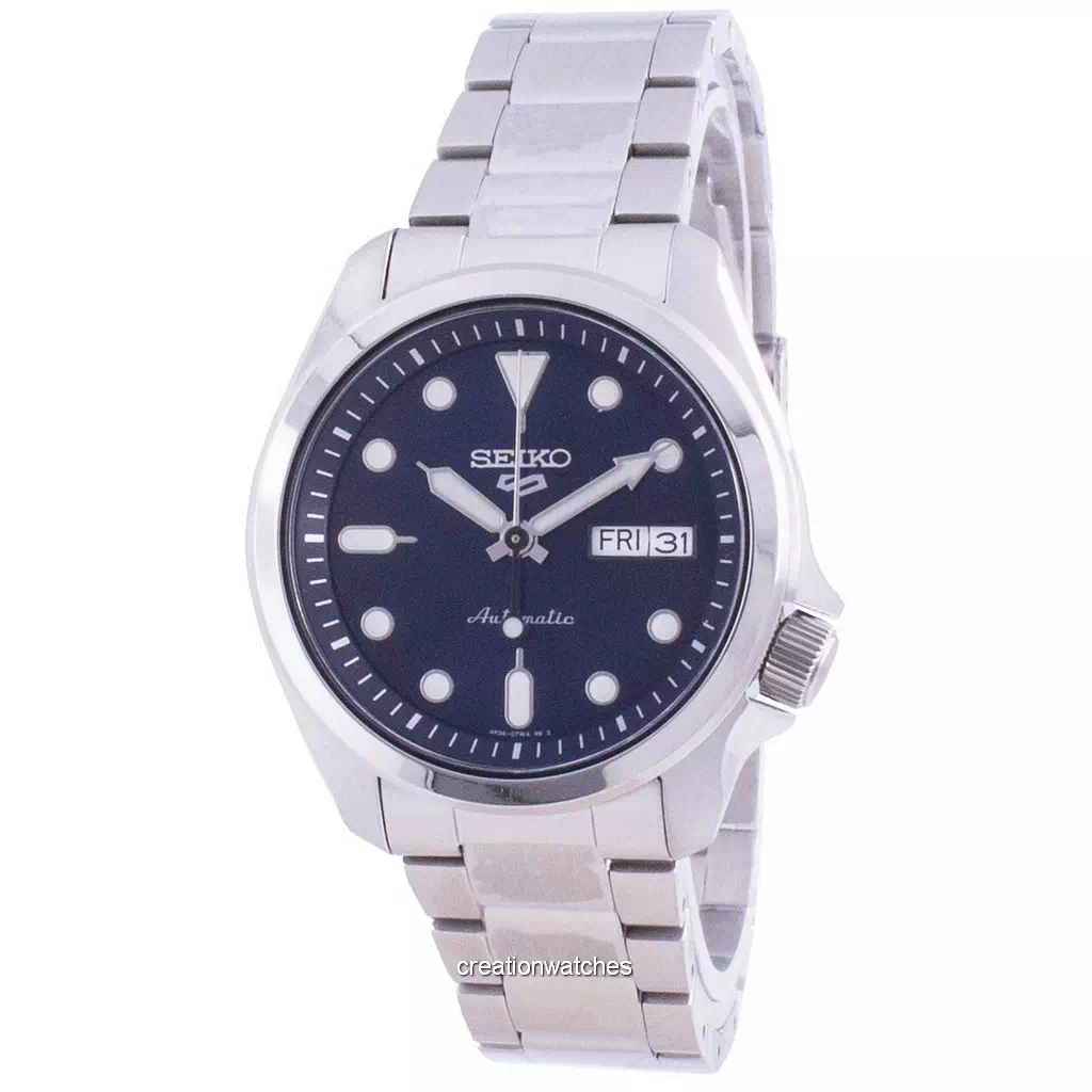 再生品 Seiko 5 Sports 青文字盤 自動巻き SRPE53 SRPE53K1 SRPE53K 100m防水 メンズ腕時計