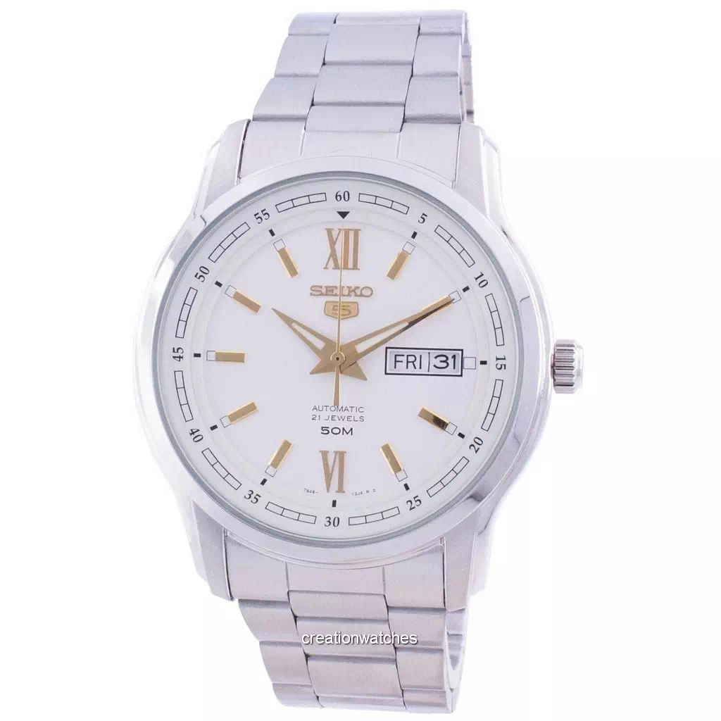再生品 Seiko 5 自動巻き 白文字盤 SNKP15 SNKP15K1 SNKP15K メンズ腕時計