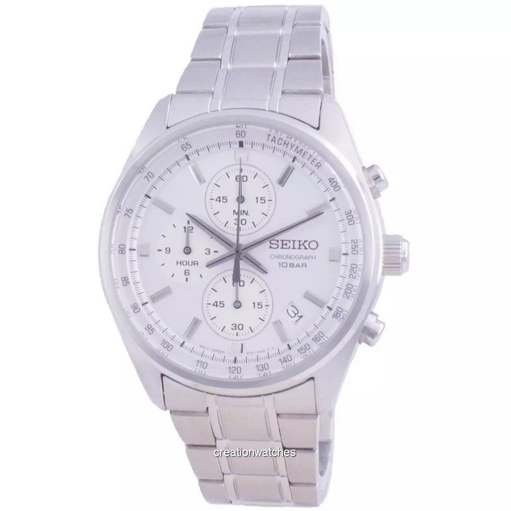 再生品 Seiko クロノグラフ クォーツ SSB375 SSB375P1 SSB375P 100m防水 メンズ腕時計