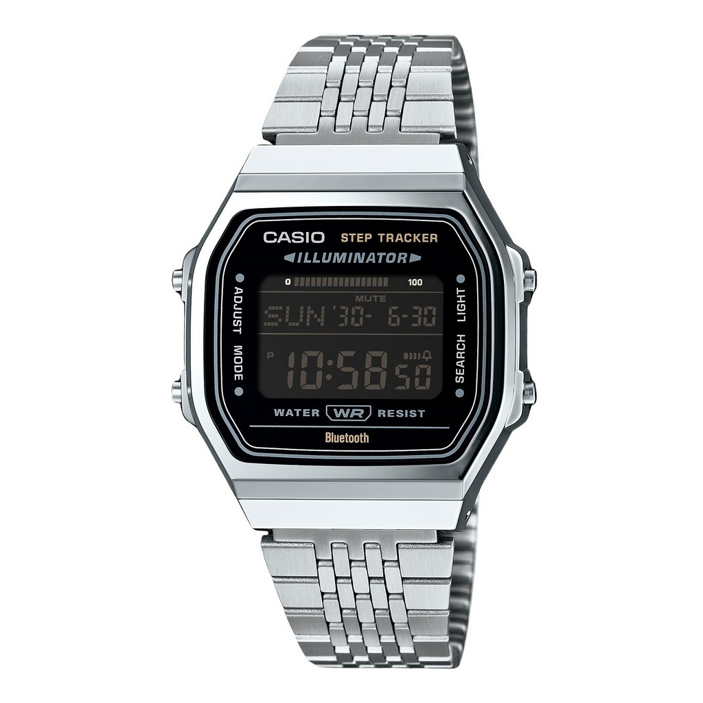 再生品 Casio ビンテージ デジタル スマホリンク ステンレススチール クォーツ ABL-100WE-1B ユニセックス腕時計