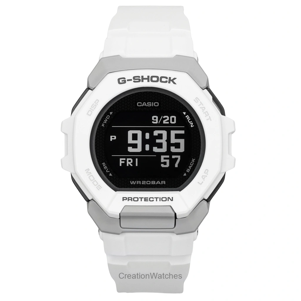 再生品 Casio G-SHOCK G-Squad デジタル スマホリンク White バイオベース Resin クォーツ GBD-300-7 200m防水 メンズ腕時計