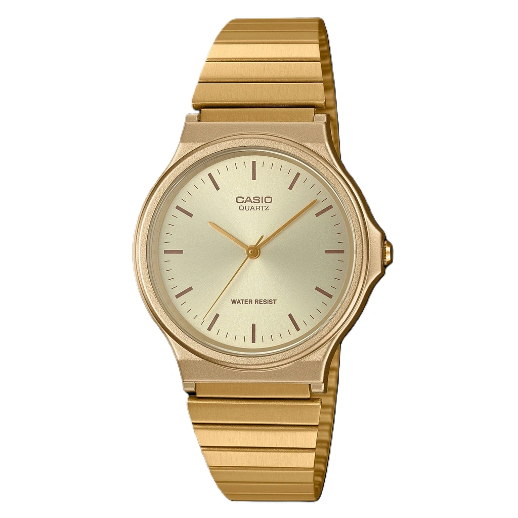 再生品 Casio アナログ Gold Tone ステンレススチール Champagne Dial クォーツ MQ-24G-9E メンズ腕時計