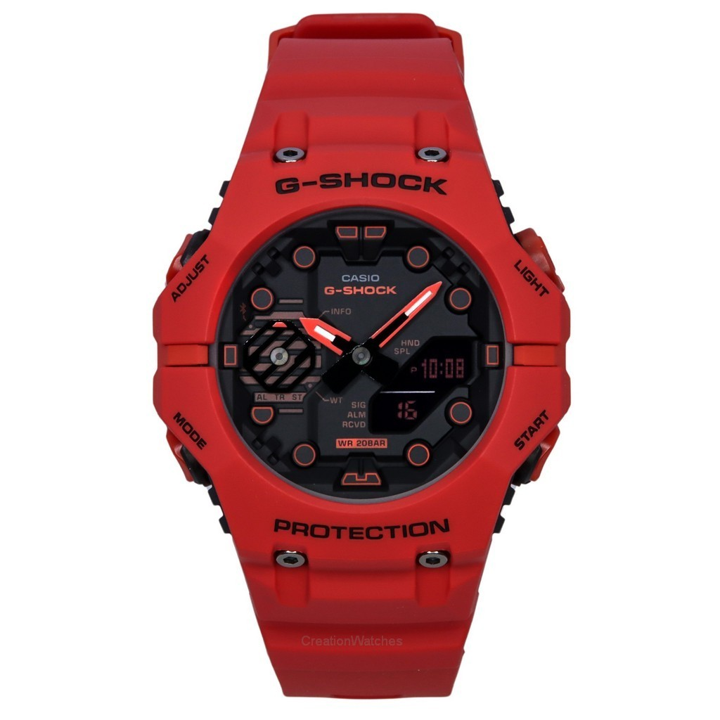 再生品 Casio G-SHOCK アナログデジタル 樹脂ベルト 黒文字盤 クォーツ GA-B001-4A 200m防水 メンズ腕時計