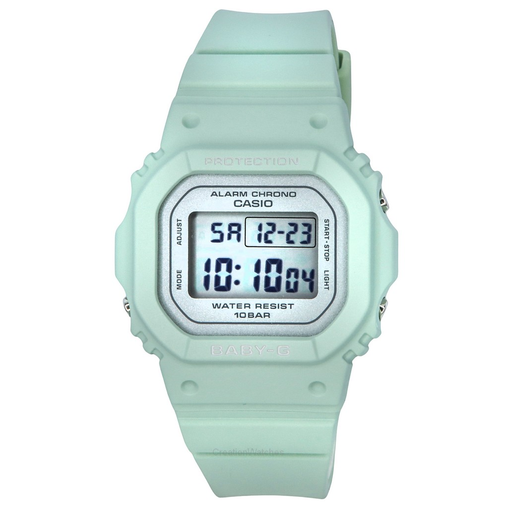 再生品 Casio Baby-G デジタル Green 樹脂ベルト クォーツ BGD-565SC-3 100m防水 レディース腕時計