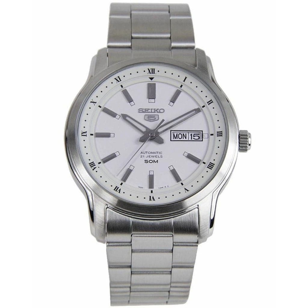 再生品 Seiko 5 自動巻き 白文字盤 SNKP09 SNKP09K1 SNKP09K メンズ腕時計