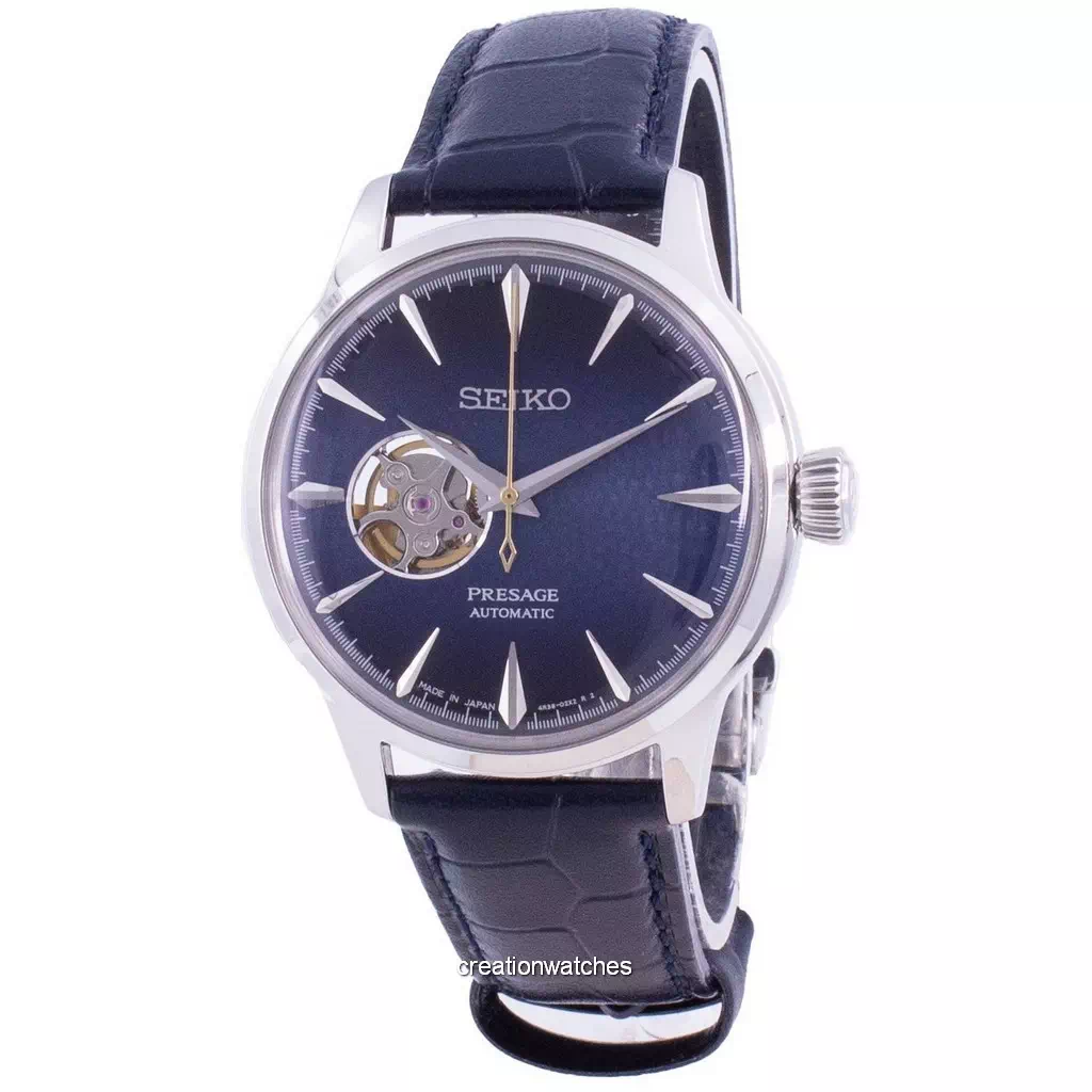 再生品 Seiko Presage 自動巻き Cocktail Time Blue Moon SSA405 SSA405J1 SSA405J Open Heart Japan Made メンズ腕時計