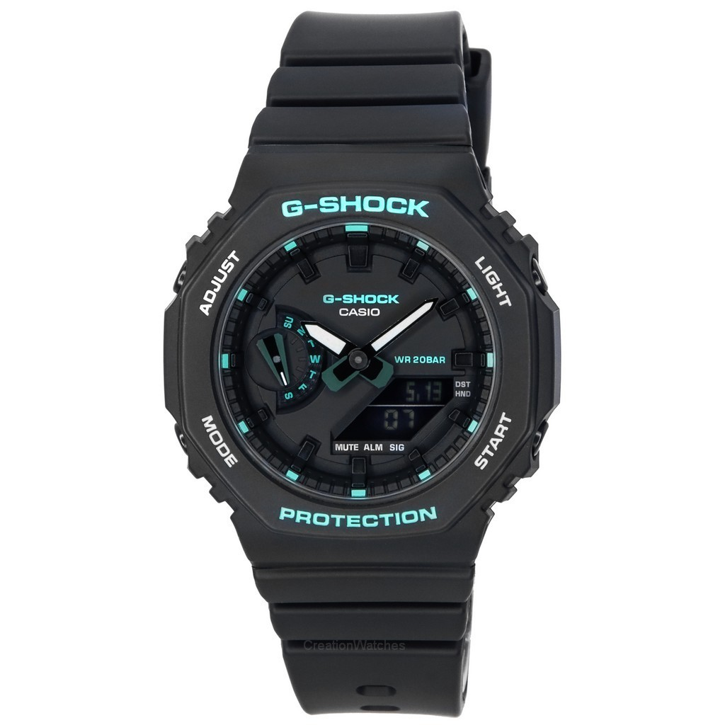 再生品 Casio G-SHOCK アナログデジタル 黒文字盤 クォーツ GMA-S2100GA-1A GMAS2100GA-1 200m防水 レディース腕時計