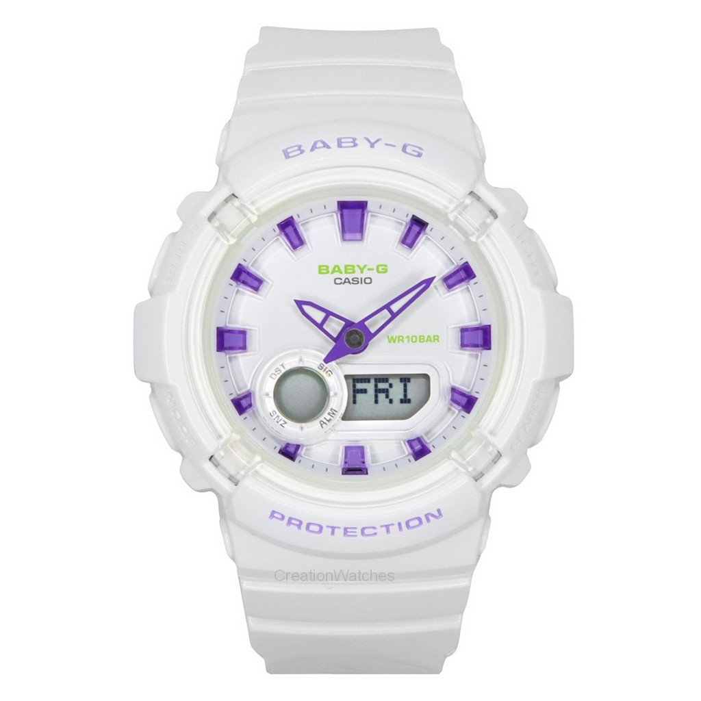 再生品 Casio Baby-G アナログデジタル 樹脂ベルト 白文字盤 クォーツ BGA-280DN-7A 100m防水 レディース腕時計