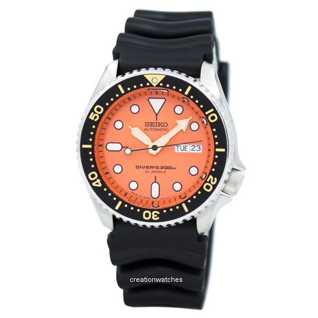 Seiko 自動巻きダイバーズ 200m オレンジ Refurbished Seiko automatic divers 200M orange dial watch