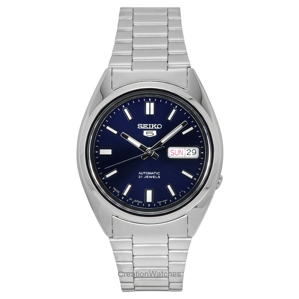 再生品 Seiko 5 自動巻き 21 Jewels Japan Made SNXS77 SNXS77J1 SNXS77J メンズ腕時計