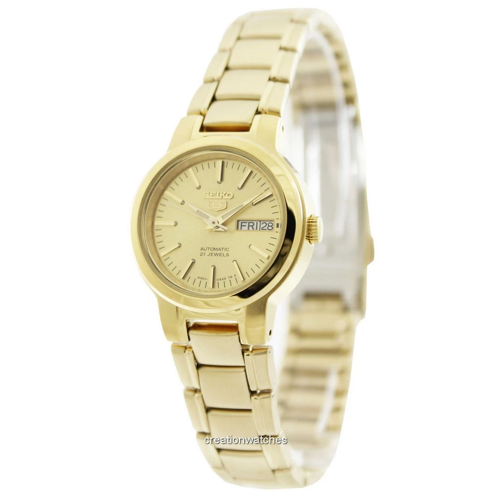 再生品 Seiko 5 自動巻き 21 Jewels SYME46 SYME46K1 SYME46K レディース腕時計