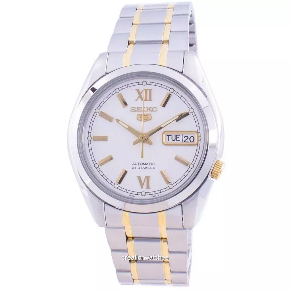 再生品 Seiko 5 自動巻き 白文字盤 SNKL57 SNKL57K1 SNKL57K メンズ腕時計