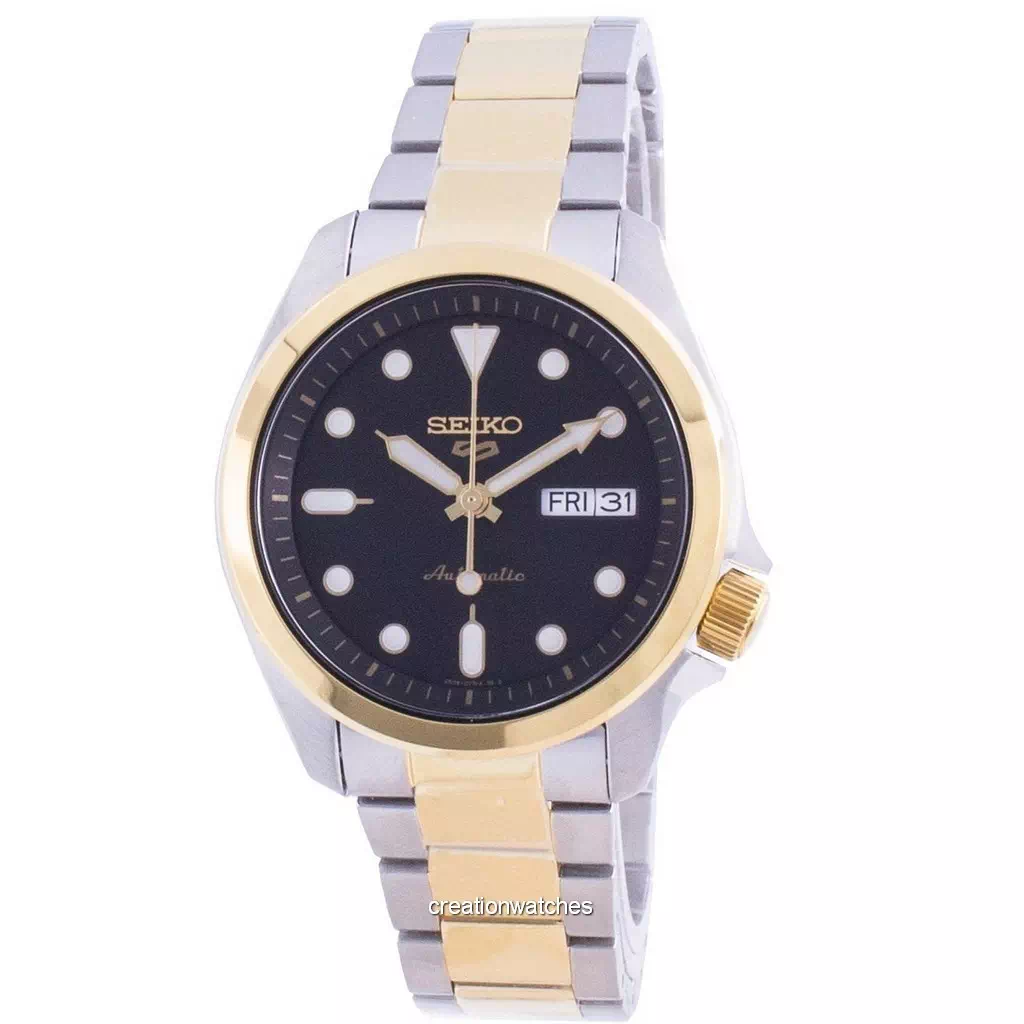 再生品 Seiko 5 Sports 黒文字盤 自動巻き SRPE60 SRPE60K1 SRPE60K 100m防水 メンズ腕時計
