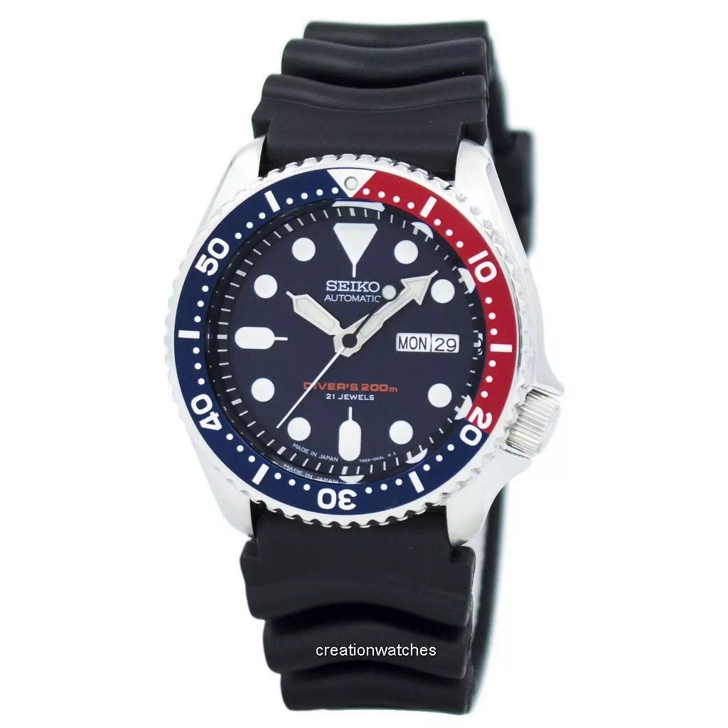 再生品 Seiko 自動巻き ダイバーズ 200m Made in Japan SKX009 SKX009J1 SKX009J メンズ腕時計