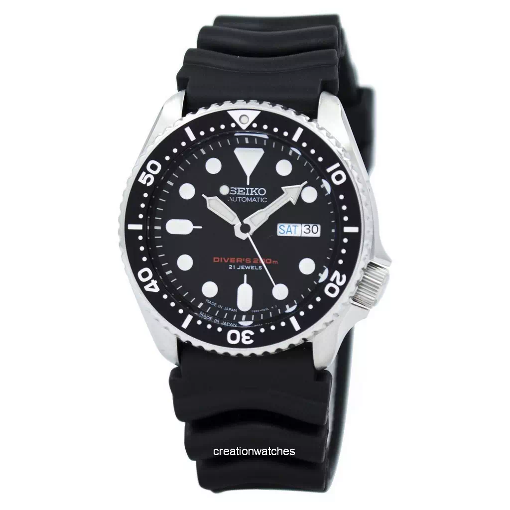 Refurbished Seiko automatic diver 200M mens rubber watch