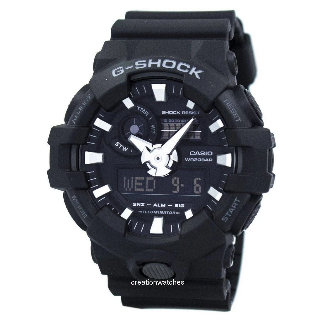 再生品 Casio G-SHOCK アナログデジタル GA-700-1B GA700-1B メンズ腕時計