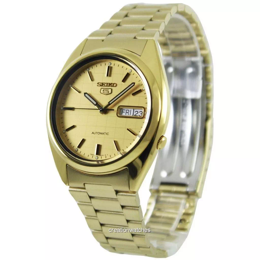 再生品 Seiko 5 自動巻き Gold Dial SNXL72K1 SNXL72K メンズ腕時計