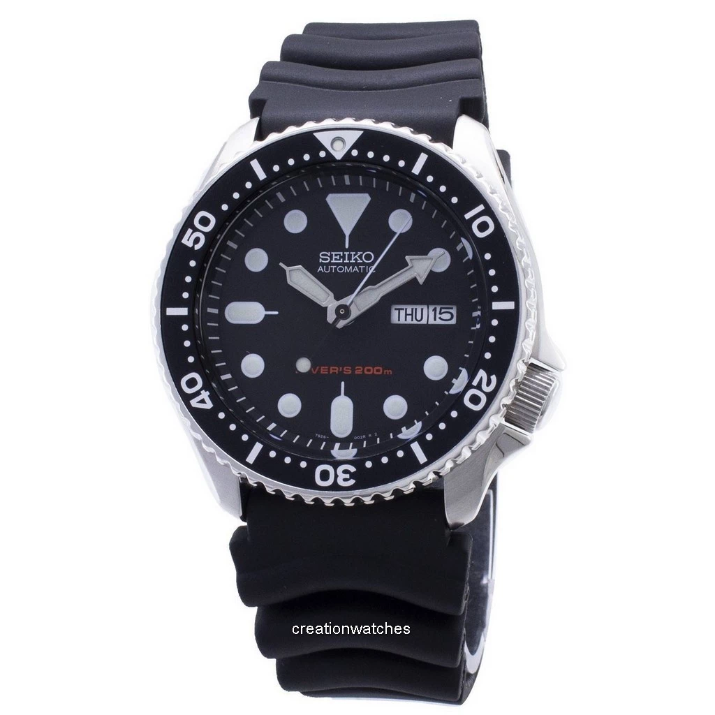 再生品 Seiko 自動巻き Diver SKX007 SKX007K1 SKX007K ラバーベルト メンズ腕時計