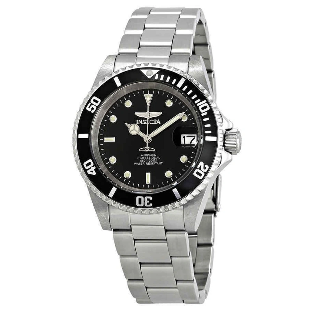 再生品 Invicta 自動巻き プロダイバー 200m防水 黒文字盤 8926OB メンズ腕時計