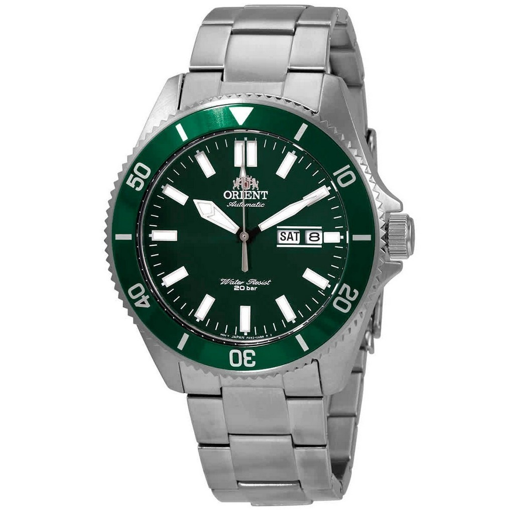 再生品 Orient Sports Diver 緑文字盤 自動巻き RA-AA0914E19B 200m防水 メンズ腕時計