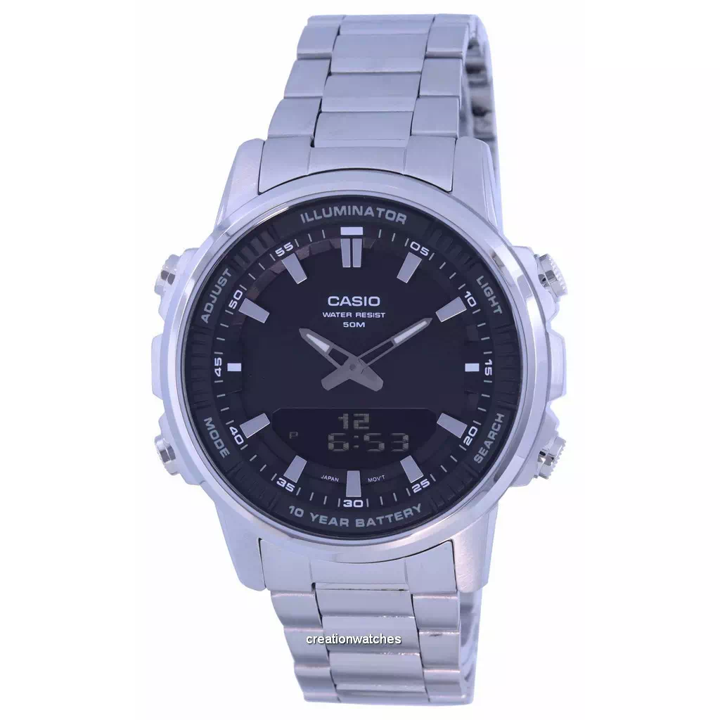 再生品 Casio Enticer World Time Telememo アナログデジタル AMW-880D-1A AMW880D-1 メンズ腕時計