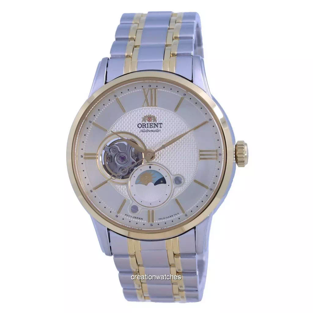 再生品 Orient Classic Sun & Moon Open Heart 自動巻き RA-AS0007S10B RA-AS0007S30B メンズ腕時計