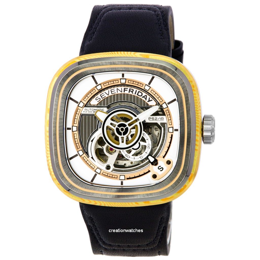 Sevenfriday P-Series Cuxedo Skeleton Dial Automatic PS2/02 SF-PS2-02 นาฬิกาข้อมือผู้ชาย