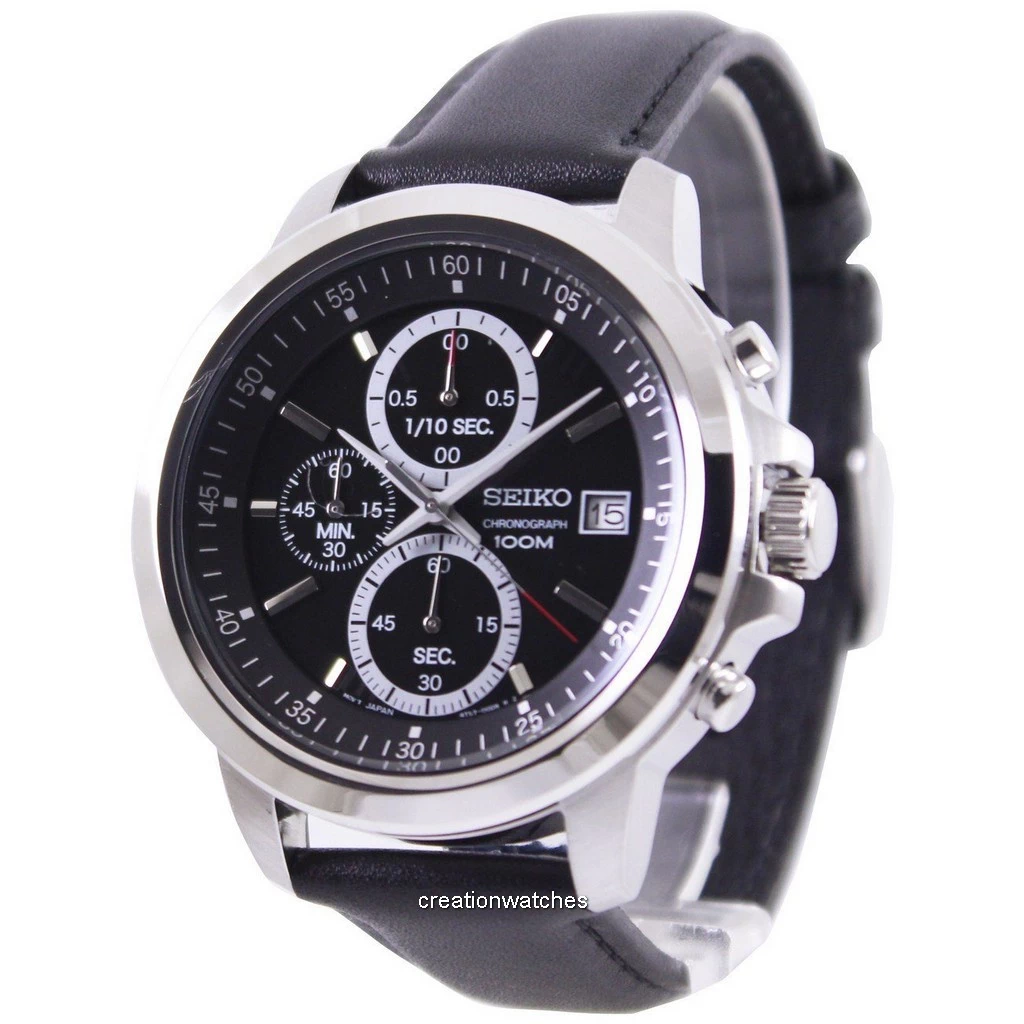 Đồng hồ đeo tay nam Seiko Chronograph 100M Black Dial SKS445P2 vi