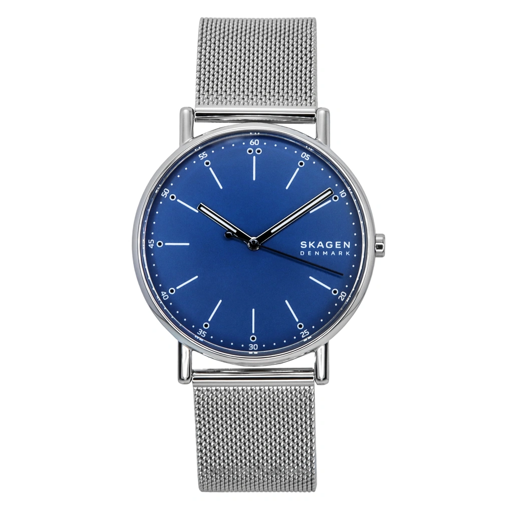 Skagen Signatur ステンレススチール 青文字盤 クォーツ SKW6904 メンズ腕時計