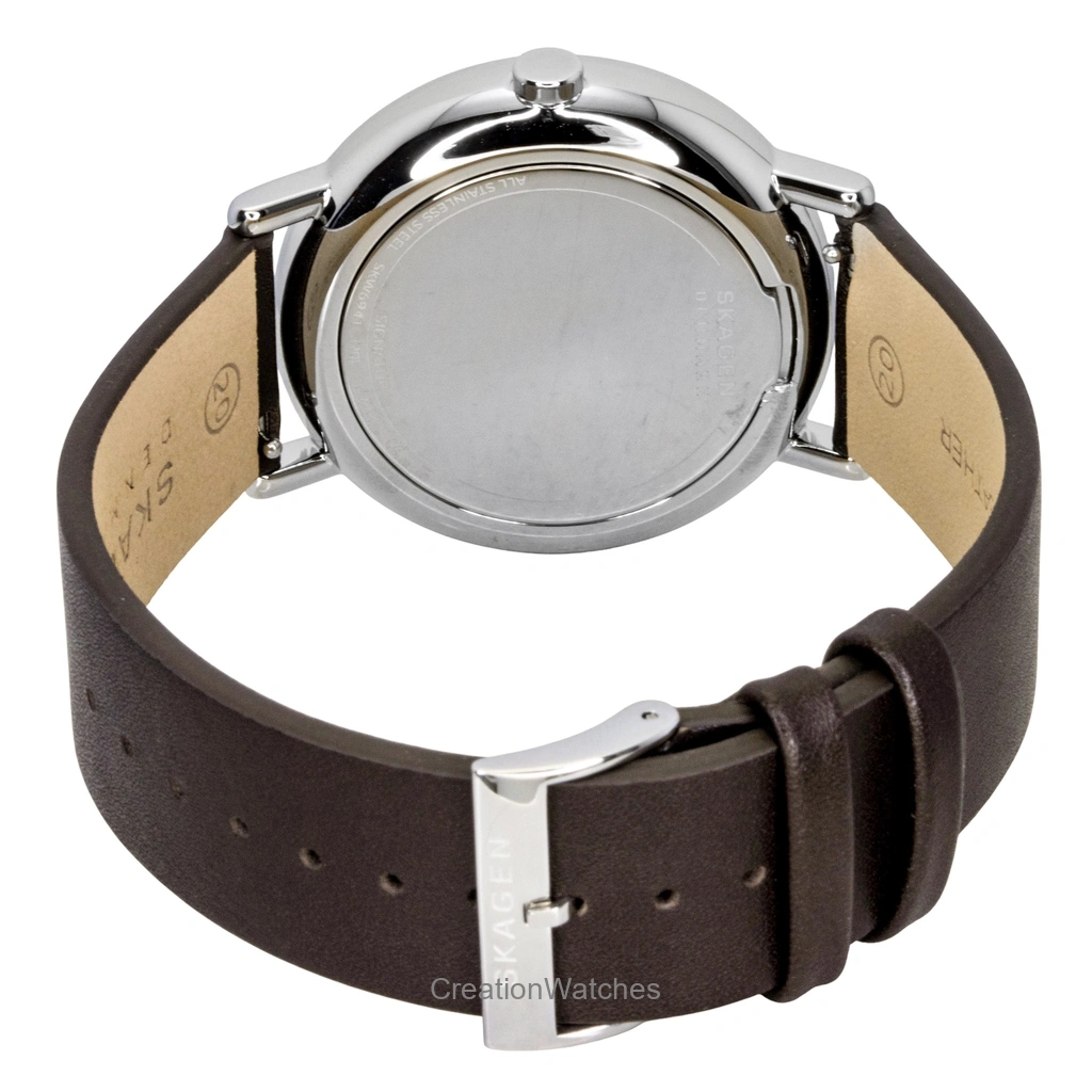 Skagen Signatur Leather Strap Multifunction Grey Dial Quartz